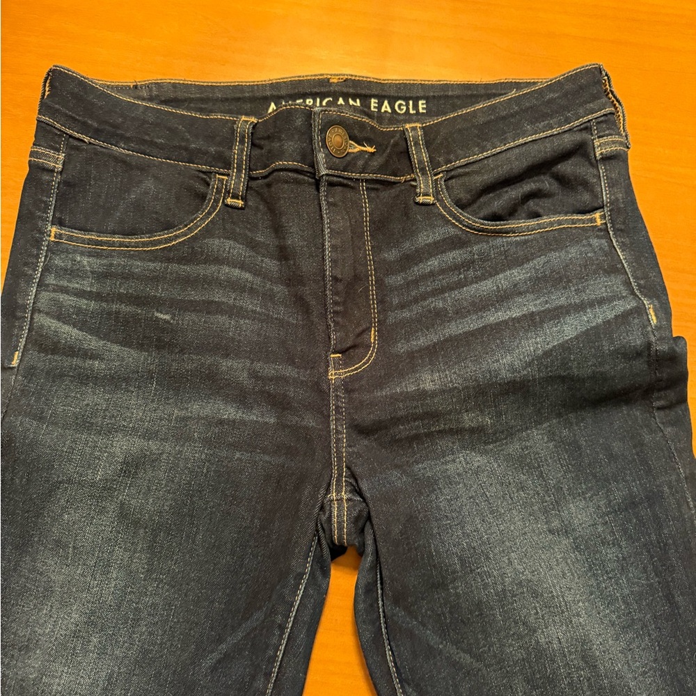 American Eagle Outfitters Women's Dark Blue Skinny Jeans - Picture 2 of 7